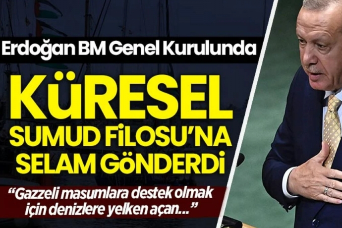 Cumhurbakan Erdoan, Bm Genel Kurulunda Kresel Sumud Filosu'na Selam Gnderdi