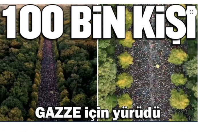 Almanya'da dev Gazze yry: 100 bini akn kii katld